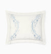 Isabella Embroidered Sham by Sferra x Scalamandre in Ivory/Sea at Fig Linens and Home - 4