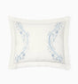 Isabella Embroidered Sham by Sferra x Scalamandre in Ivory/Sea at Fig Linens and Home - 4