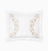 Isabella Embroidered Sham by Sferra x Scalamandre in White/Sand at Fig Linens and Home - 2
