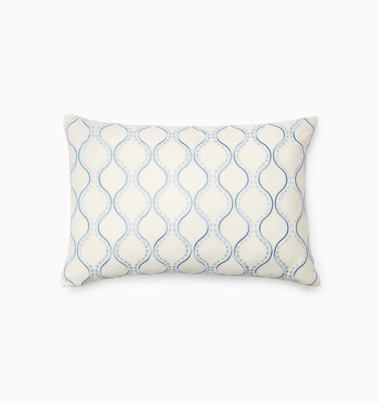 Isabella Decorative Pillow by Sferra x Scalamandre in Ivory/Sea at Fig Linens and Home - 1