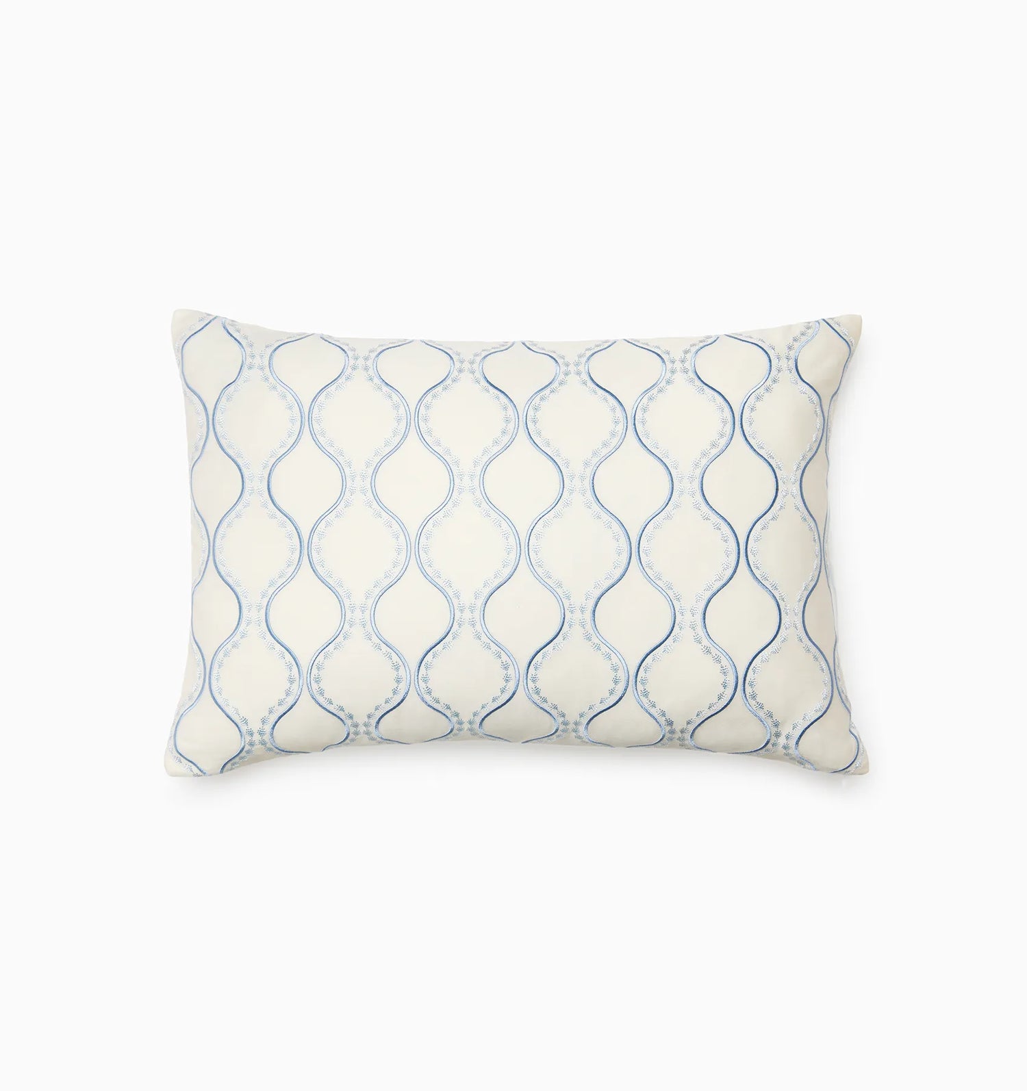 Isabella Decorative Pillow by Sferra x Scalamandre in Ivory/Sea at Fig Linens and Home - 1