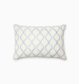 Isabella Decorative Pillow by Sferra x Scalamandre in Ivory/Sea at Fig Linens and Home - 1
