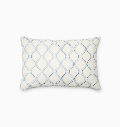 Isabella Decorative Pillow by Sferra x Scalamandre in Ivory/Sea at Fig Linens and Home - 1
