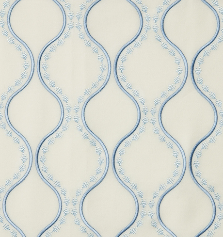 Isabella Decorative Pillow by Sferra x Scalamandre in Ivory/Sea at Fig Linens and Home - 3