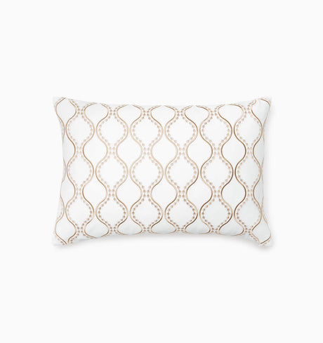Isabella Decorative Pillow by Sferra x Scalamandre in White/Sand at Fig Linens and Home - 1