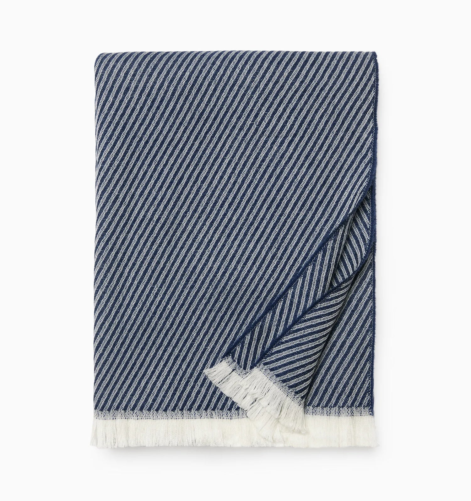 Taormina Throw by Sferra Linens in Navy at Fig Linens and Home - 4