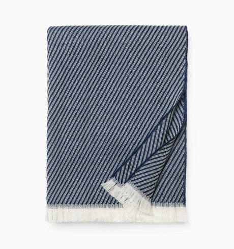 Taormina Throw by Sferra Linens in Navy at Fig Linens and Home - 4