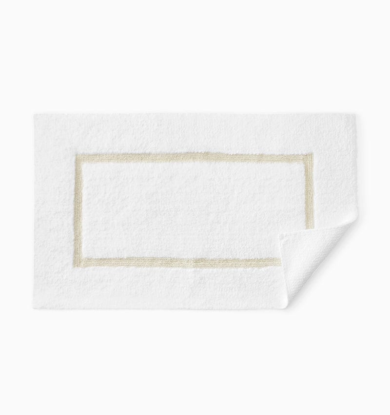 Lindo Bath Rug in White and Bisque by Sferra - Non-skid backing Bathroom Rug - Image 1