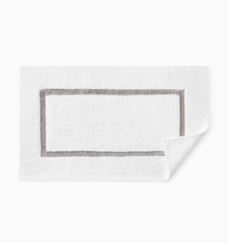 Lindo Bath Rug in White and Gray by Sferra - Non-skid backing Bathroom Rug - Image 1