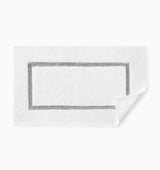 Lindo Bath Rug in White and Gray by Sferra - Non-skid backing Bathroom Rug - Image 1