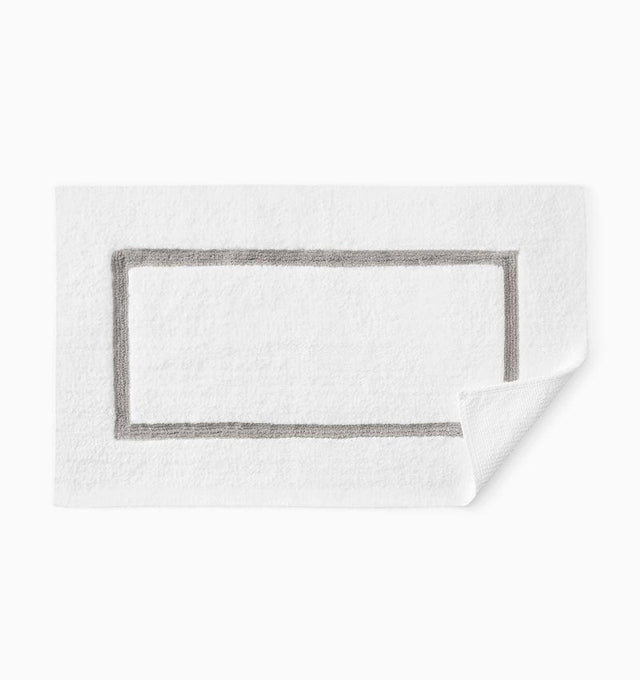 Lindo Bath Rug in White and Gray by Sferra - Non-skid backing Bathroom Rug - Image 1
