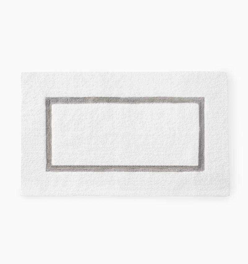 Lindo Bath Rug in White and Gray by Sferra - Non-skid backing Bathroom Rug - Image 2
