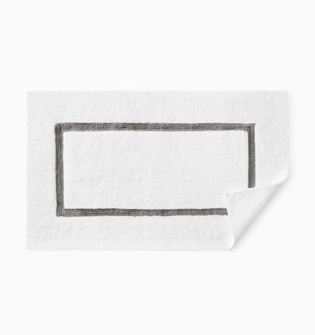 Lindo Bath Rug in White and Iron Grey by Sferra - Non-skid backing Bathroom Rug - Image 1