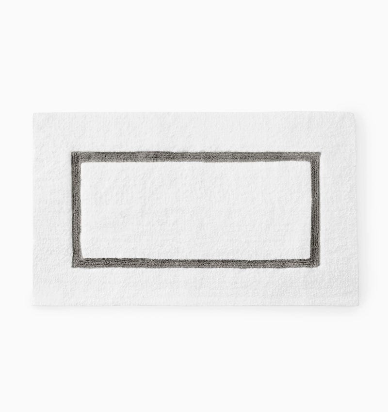 Lindo Bath Rug in White and Iron Grey by Sferra - Non-skid backing Bathroom Rug - Image 2