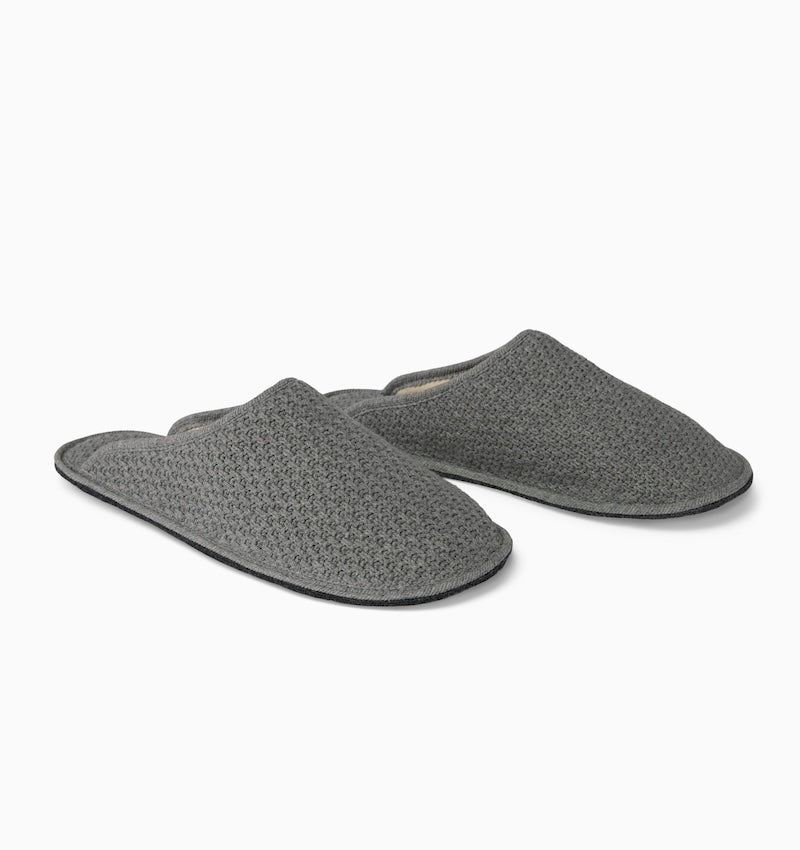 Orsino Grey Men's Slip On Slippers Size 43 | Sferra at Fig Linens and Home