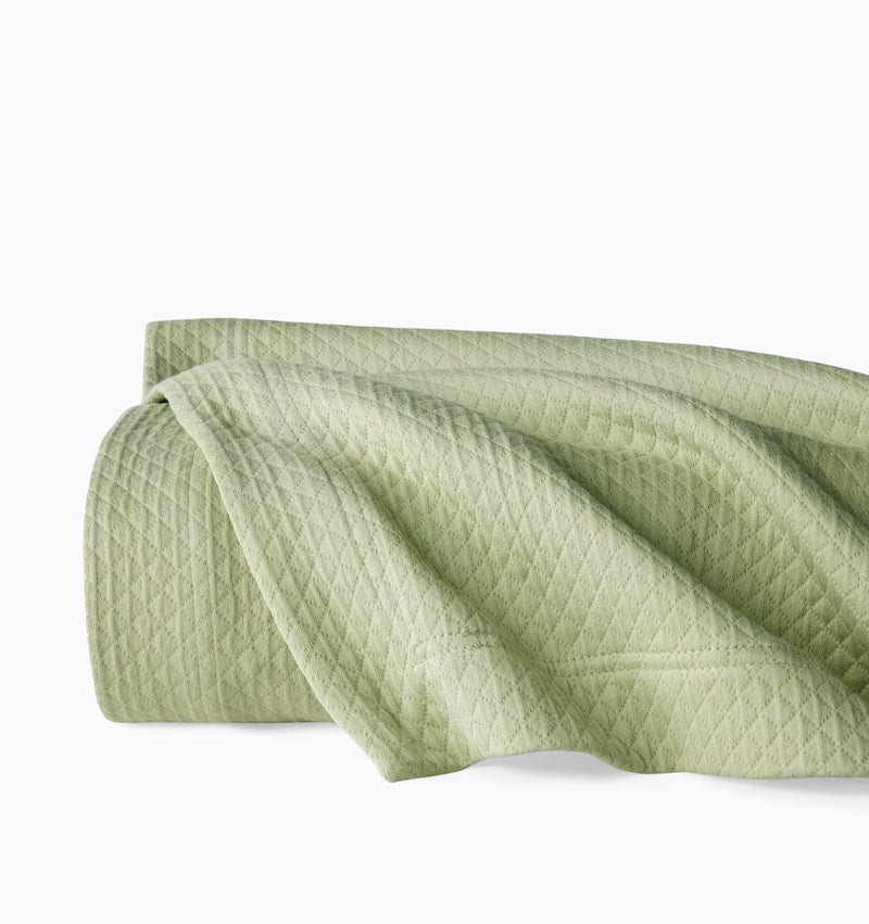 Coverlet - Sferra Linens Rombo Willow Green - Matelasse Bedspread at Fig Linens and Home