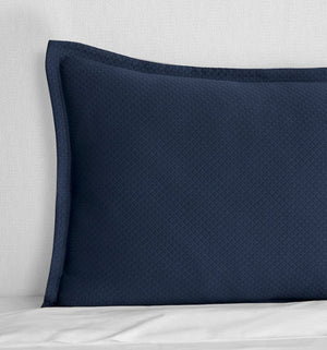 Pillow Sham - Sferra Linens Rombo Navy Blue - Matelasse at Fig Linens and Home