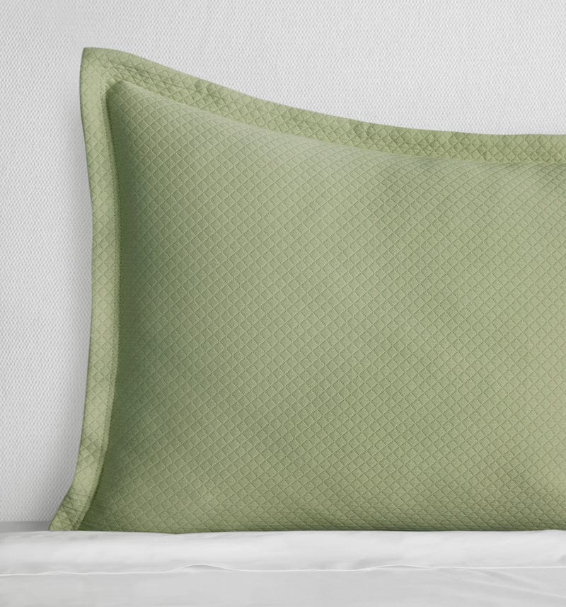 Pillow Sham - Sferra Linens Rombo Willow Green Blue - Matelasse at Fig Linens and Home