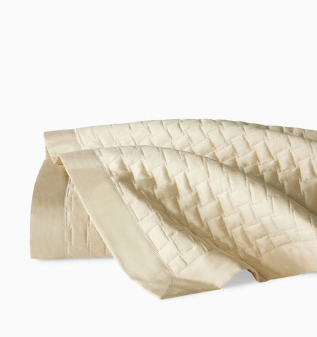 Quilted Coverlet - Sferra Bedding - Sampietrini Sand Quilts at Fig Linens and Home