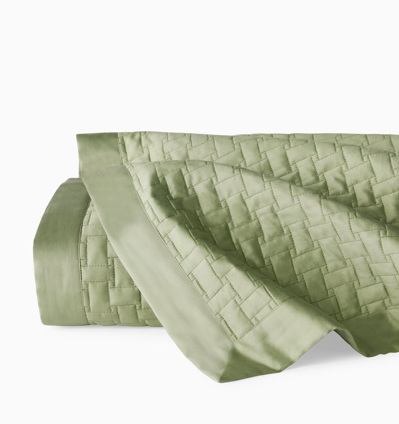Quilted Coverlet - Sferra Bedding - Sampietrini Willow Green Quilts at Fig Linens and Home