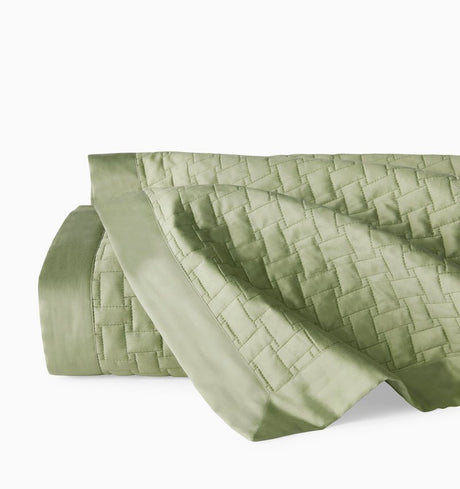 Quilted Coverlet - Sferra Bedding - Sampietrini Willow Green Quilts at Fig Linens and Home