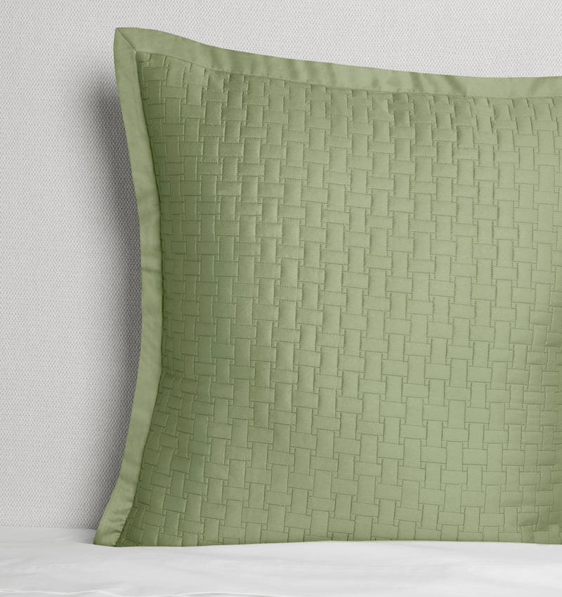 Pillow Sham - Sferra Bedding - Sampietrini Willow Green Quilted Style at Fig Linens and Home