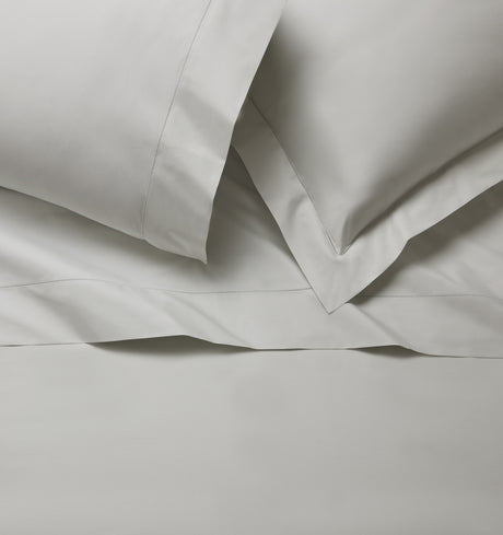 Sferra Spring26 Luxor Flat Sheet Silver Vignette at Fig Linens And Home