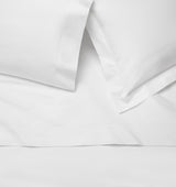 Sferra Spring26 Luxor Flat Sheet White Vignette at Fig Linens And Home