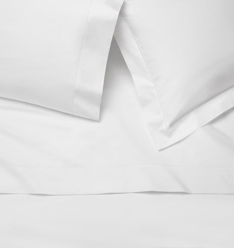 Sferra Spring26 Luxor Flat Sheet White Vignette at Fig Linens And Home