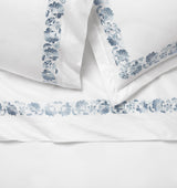 Tralcio Blue Bedding by Sferra at Fig Linens and Home - Flat Sheet