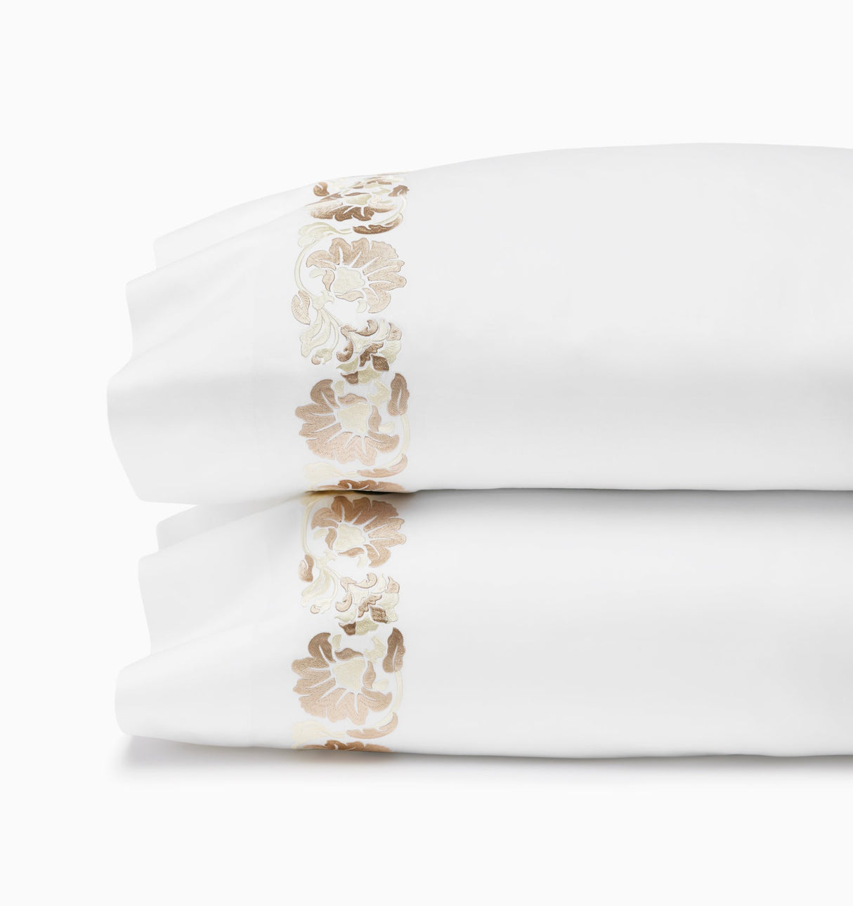 Tralcio Sand Bedding by Sferra at Fig Linens and Home - Pillowcases