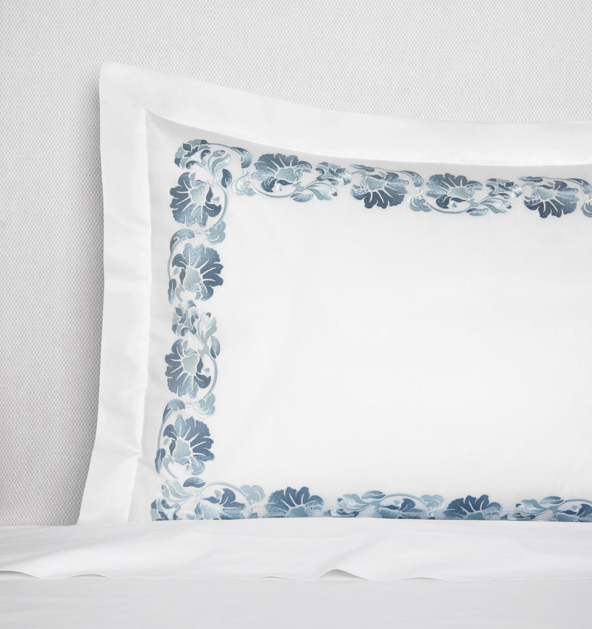 Tralcio Blue Bedding by Sferra at Fig Linens and Home - Pillow Shams