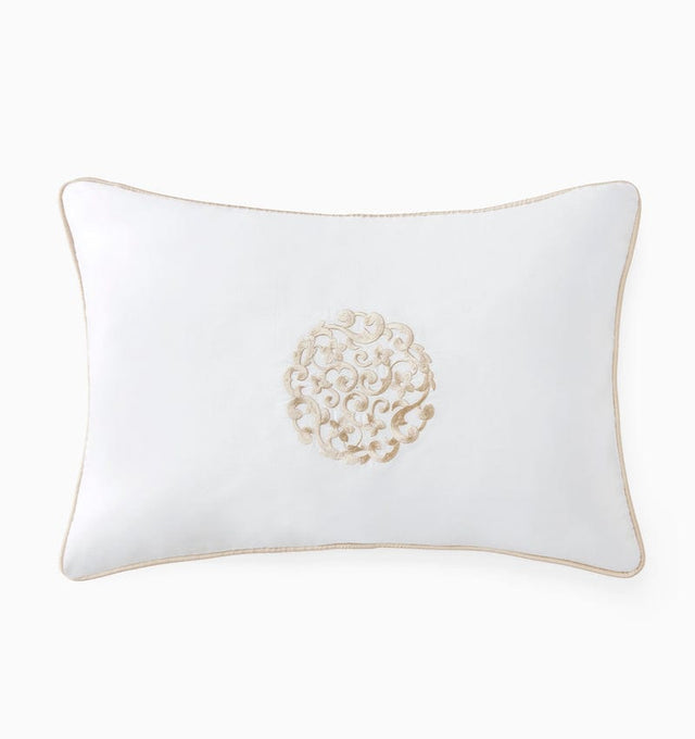 Storia White and Sand Decorative Pillow by Sferra | Throw Pillows at Fig Linens and Home