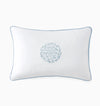 Storia White and Sea Blue Decorative Pillow by Sferra | Throw Pillows at Fig Linens and Home