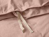 Coyuchi Praline Chambray Organic Crinkled Percale Duvet at Fig Linens and Home - Duvet Closure