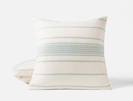 Euro Square Sham - Coyuchi Rippled Stripe Undyed & Surf Organic Bedding at Fig Linens and Home