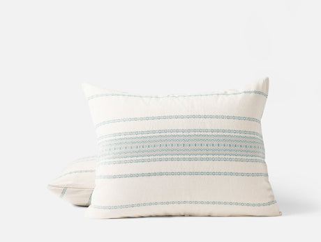 Standard Sham - Coyuchi Rippled Stripe Undyed & Surf Organic Bedding at Fig Linens and Home
