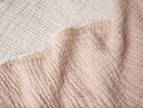 Coyuchi Topanga Praline Chambray Organic Matelasse Blankets | Fabric Swatch at Fig Linens and Home