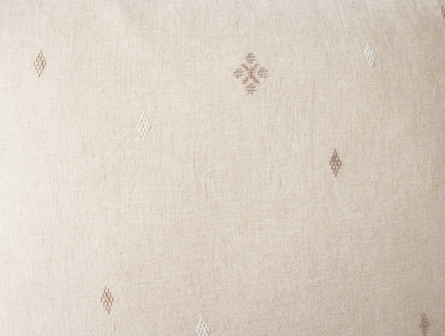 Fabric Detail - Coyuchi Cambria Embroidered Organic Linen Natural Chambray at Fig Linens and Home 2