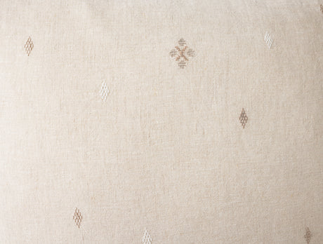 Fabric Detail - Coyuchi Cambria Embroidered Organic Linen Natural Chambray at Fig Linens and Home 2