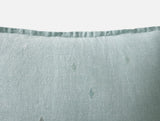 Pillow Detail - Coyuchi Cambria Embroidered 100% Organic Linen Pacific Blue Chambray Bedding 2