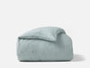 Duvet Cover - Coyuchi Cambria Embroidered 100% Organic Linen Pacific Blue Chambray Bedding 