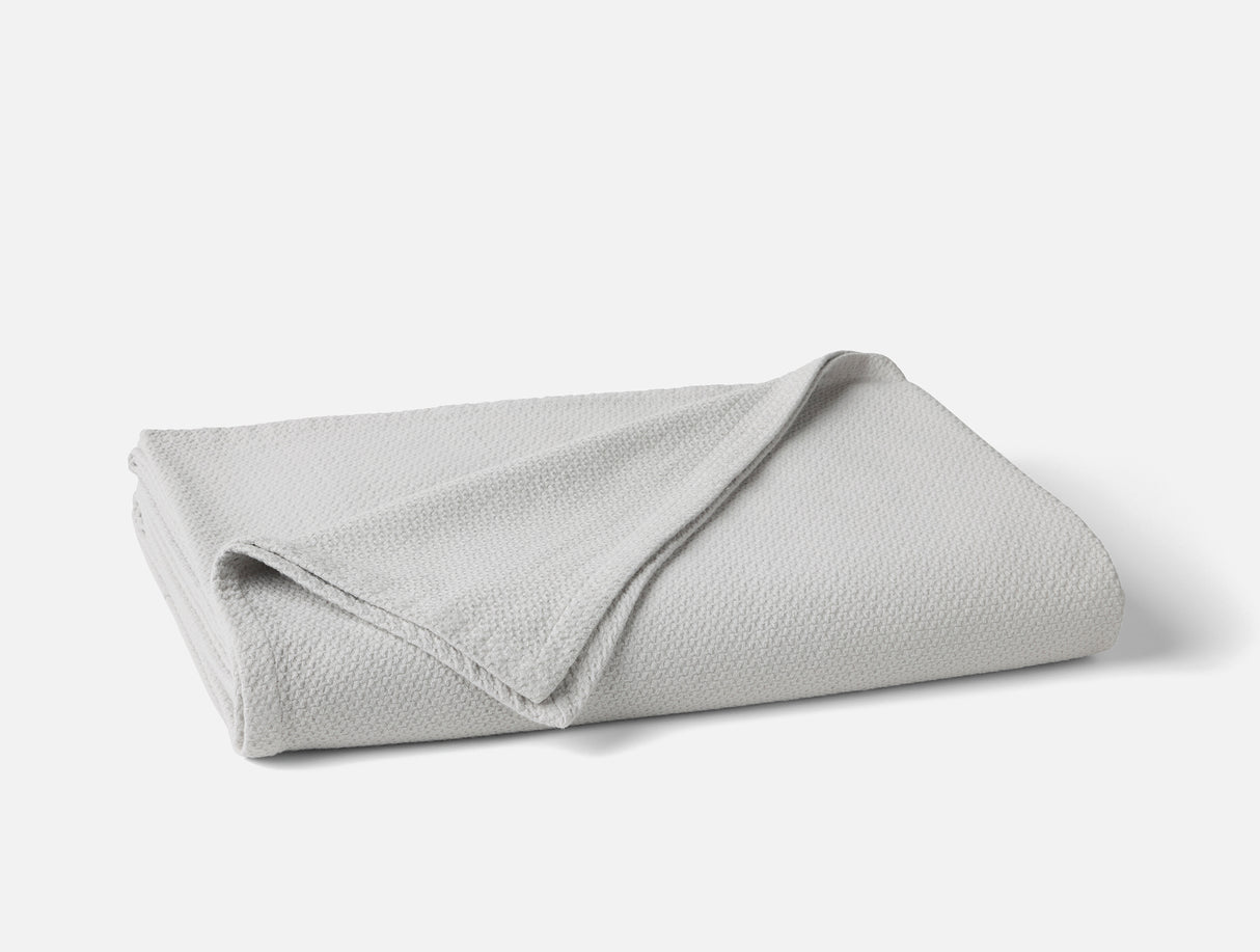 Blanket - Coyuchi Classic Organic Cotton Cloud Gray Blankets at Fig Linens and Home