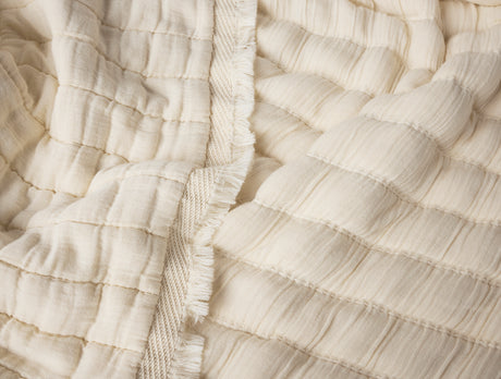 Coyuchi Dreamweight Organic Weighted Throw Blanket at Fig Linens and Home - Detail View 1