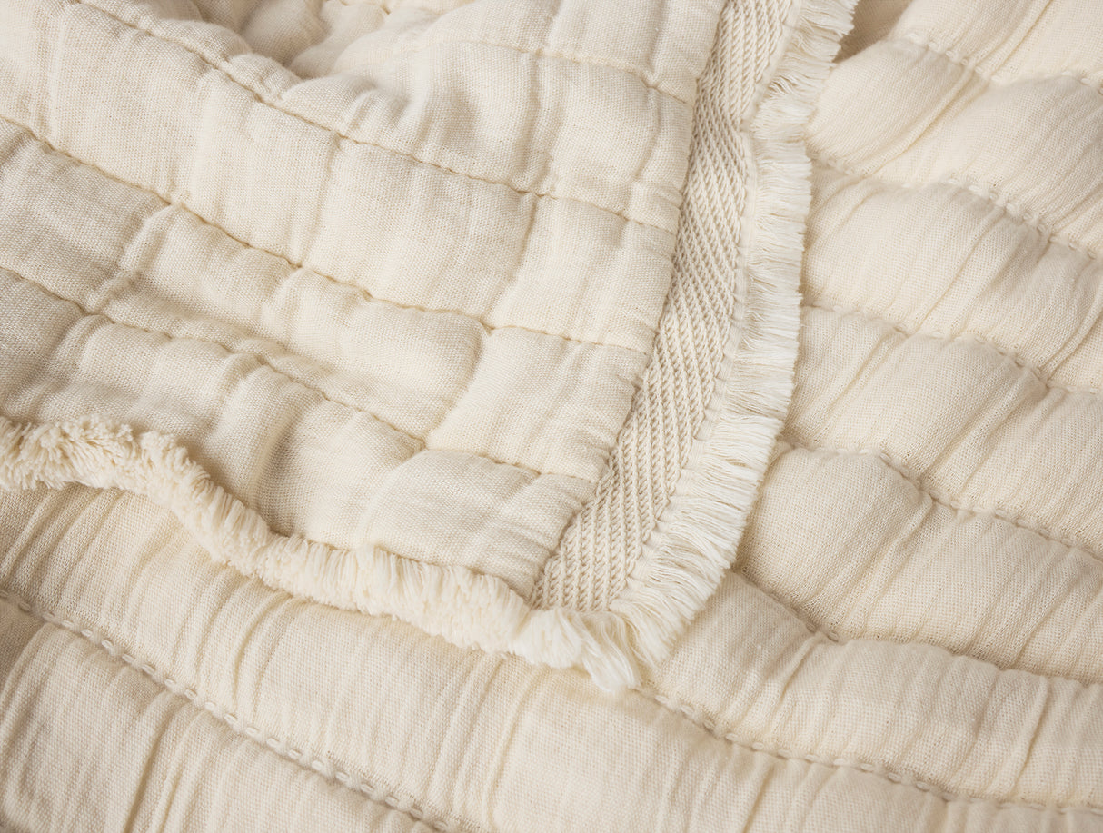 Coyuchi Dreamweight Organic Weighted Throw Blanket at Fig Linens and Home - Detail View 2