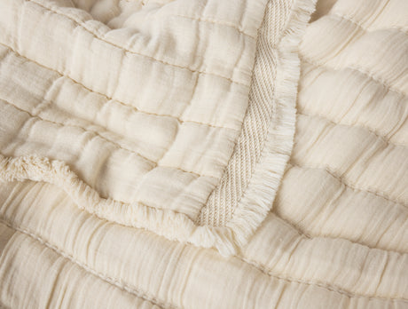 Coyuchi Dreamweight Organic Weighted Throw Blanket at Fig Linens and Home - Detail View 2