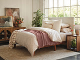Coyuchi Bonita Praline and Undyed Organic Throw Blanket at Fig Linens and Home - Lifestyle 1