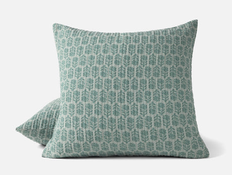 Euro Square Sham - Coyuchi Mirada Thyme Chrysanthemum Organic Matelasse at Fig Linens and Home