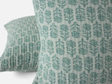 Euro Sham Detail 1 - Coyuchi Mirada Thyme Chrysanthemum Organic Matelasse at Fig Linens and Home