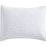 Chloe European Linen Diamond Coverlet Sham by Orchids Lux Home - White Standard Sham